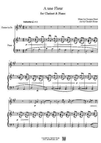 Bizet, Georges - Feuilles d'album, No.1 - À une Fleur for Clarinet & Piano
