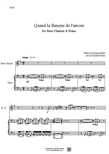 Quand la flamme de l'amour for Bass Clarinet & Piano