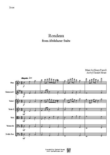 Rondeau from Abdelaze for Flute, Clarinet & Strings