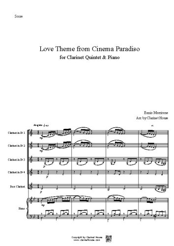Cinema Paradiso for Clarinet Quintet & Piano