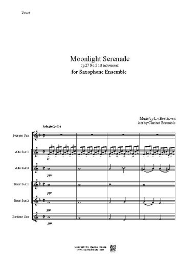 Moon Light Serenade - by Beethoven for Saxophone Ensemble