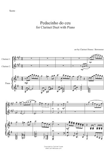 Pedacinhos do ceu for Clarinet Duet with Piano