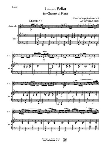 Italian Polka by Sergej Rachmaninoff for Clarinet and Piano