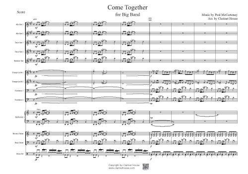 Come Together for Clarinet Choir(Big Band)