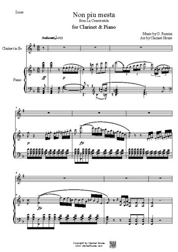 Non piu mesta for Clarinet & Piano