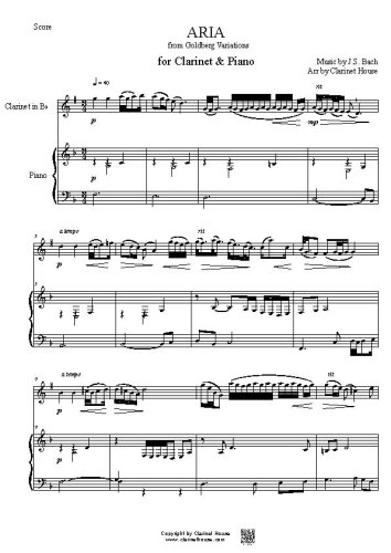 Goldberg Variations Aria for Clarinet & Piano
