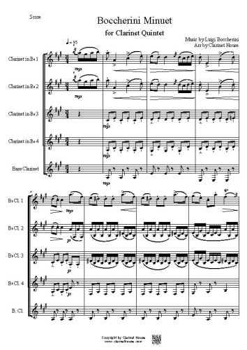 Boccherini Menuet for Clarinet Quintet