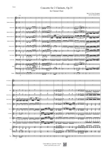 KROMMER--Concerto for two clarinets Op. 35 for Clarinet Choir 1st movement