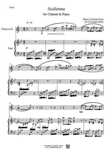 Sicilienne for Clarinet & Piano