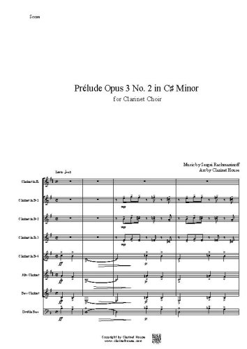 Prelude Opus 3 No. 2 for Clarinet Choir