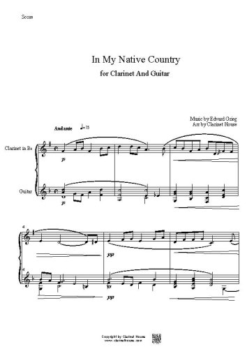 In my Native Country for Clarinet & Guitar