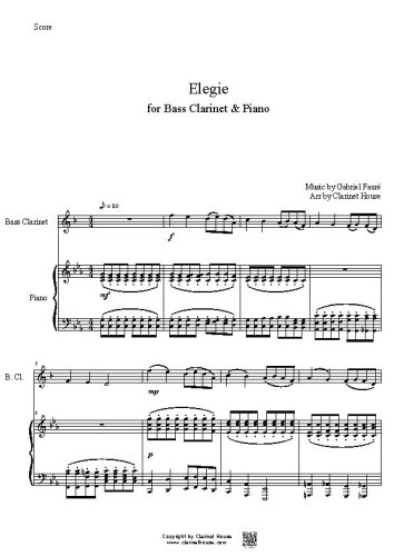 Elegie by Faure for Bass Clarinet and Piano
