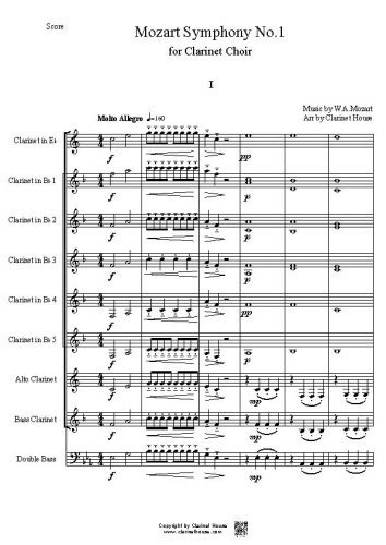 Mozart Symphony No.1 for Clarinet Choir 전악장