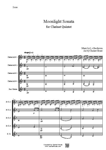 Moonlight Sonata for Clarinet Quintet & Piano& Piano
