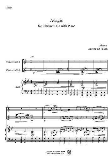 Albinoni Adagio for Cl Duet & Piano