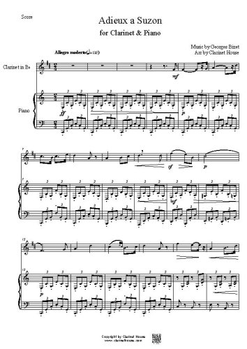 Bizet, Georges - Feuilles d'album, No.2 - Adieux à Suzon for Clarinet & Piano