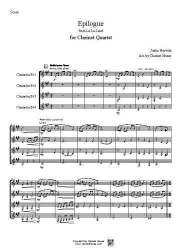 Epilogue from La La Land for Cl Quartet(4 Bb Clarinets)