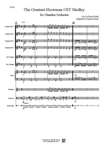 The Greatest Showman Medley for Clarinet Ensemble with Pno & Perc